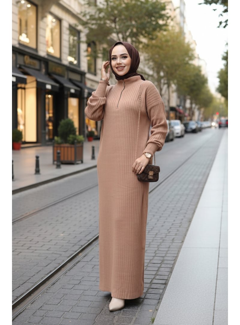 Neva Style Fitilli Bisküvi Triko Elbise 60481bs Neva Style Fitilli Bisküvi Triko Elbise 60481bs