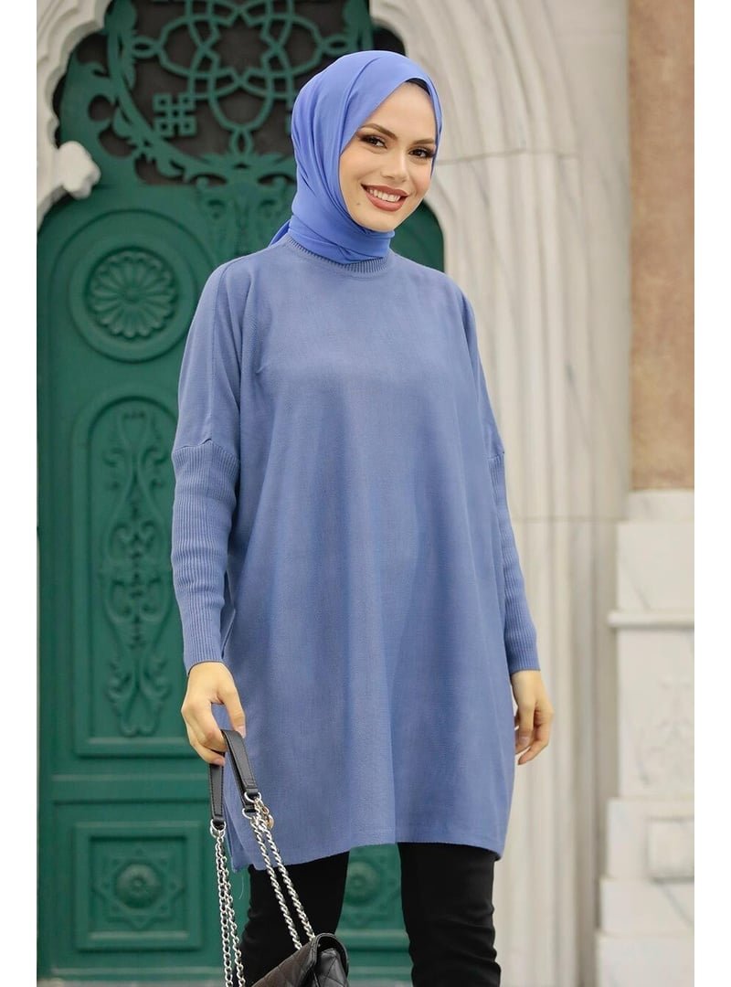 Neva Style İndigo Mavisi Triko Panço 3399ım