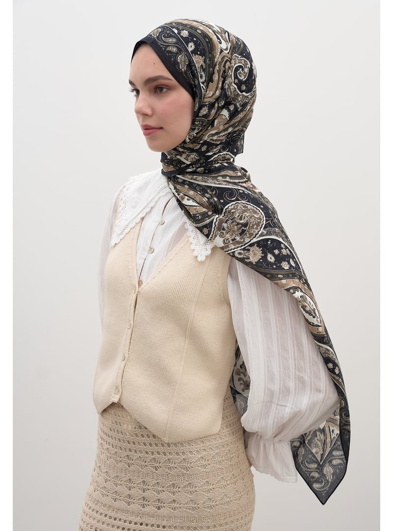 FRESHSCARFS Siyah Panthea Desen Şal FRESHSCARFS Siyah Panthea Desen Şal