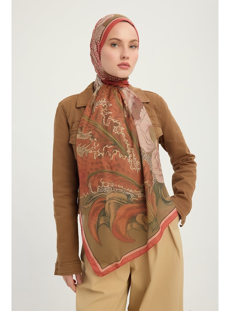 ŞALESS 70x190 Cm Mercan Bahçesi Bordo Efilia Desenli Şal