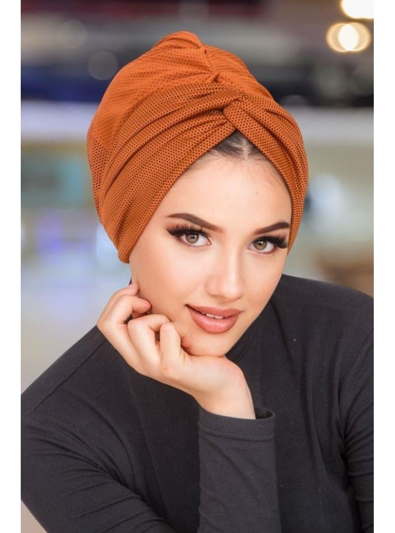 AİŞE TESETTÜR Taba Burgulu Hazır Düğüm Bone