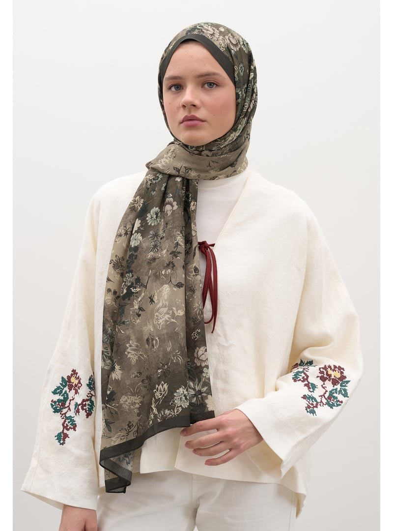 FRESHSCARFS Antrasit Seraphına Desen Şal FRESHSCARFS Antrasit Seraphına Desen Şal