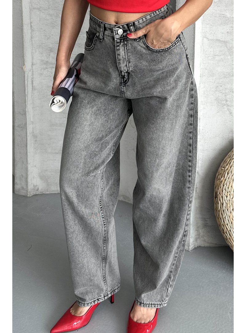 Tofisa Füme Tokalı Baggy Kot Pantolon