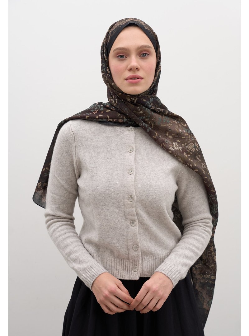 FRESHSCARFS Siyah Cerıse Desen Şal FRESHSCARFS Siyah Cerıse Desen Şal