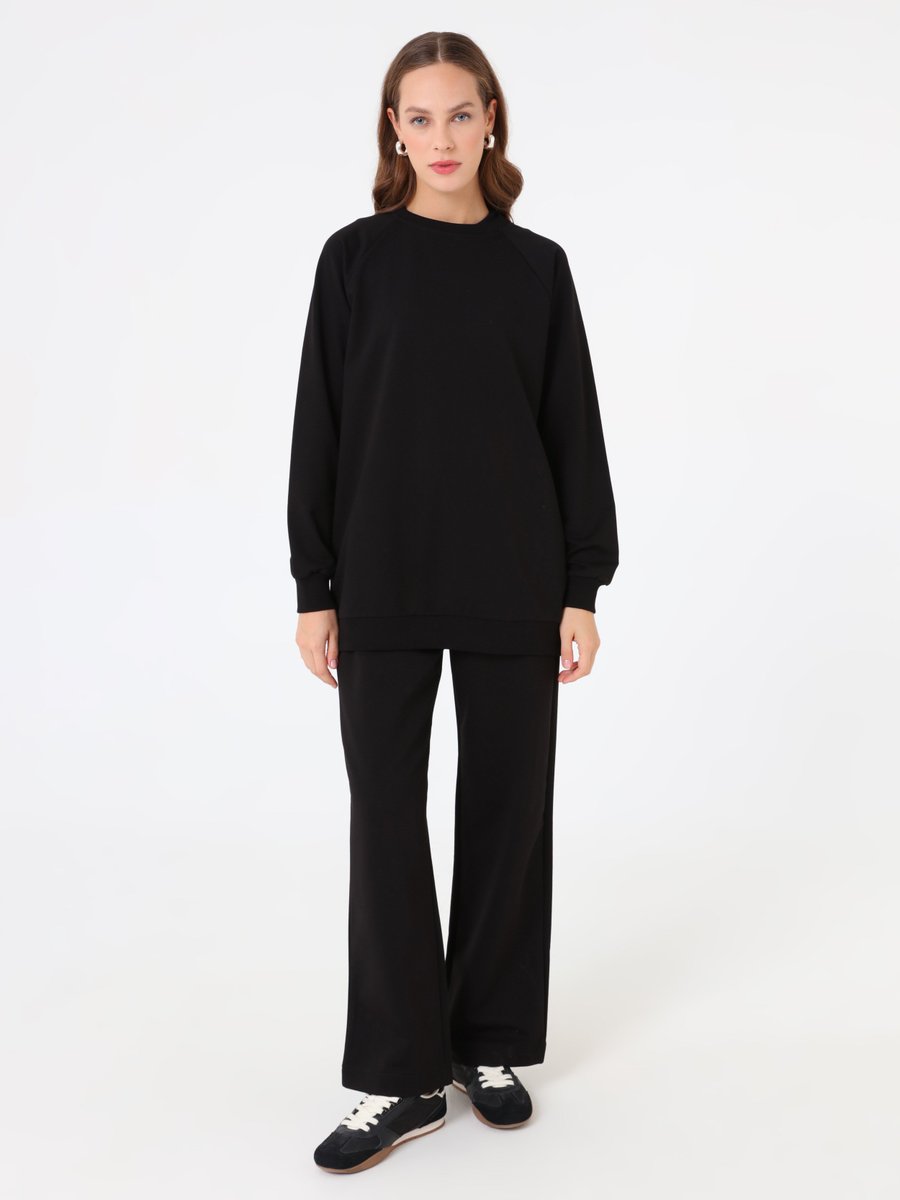 Benin Siyah Reglan Kollu Spor Basic Eşofman Takım Benin Siyah Reglan Kollu Spor Basic Eşofman Takım