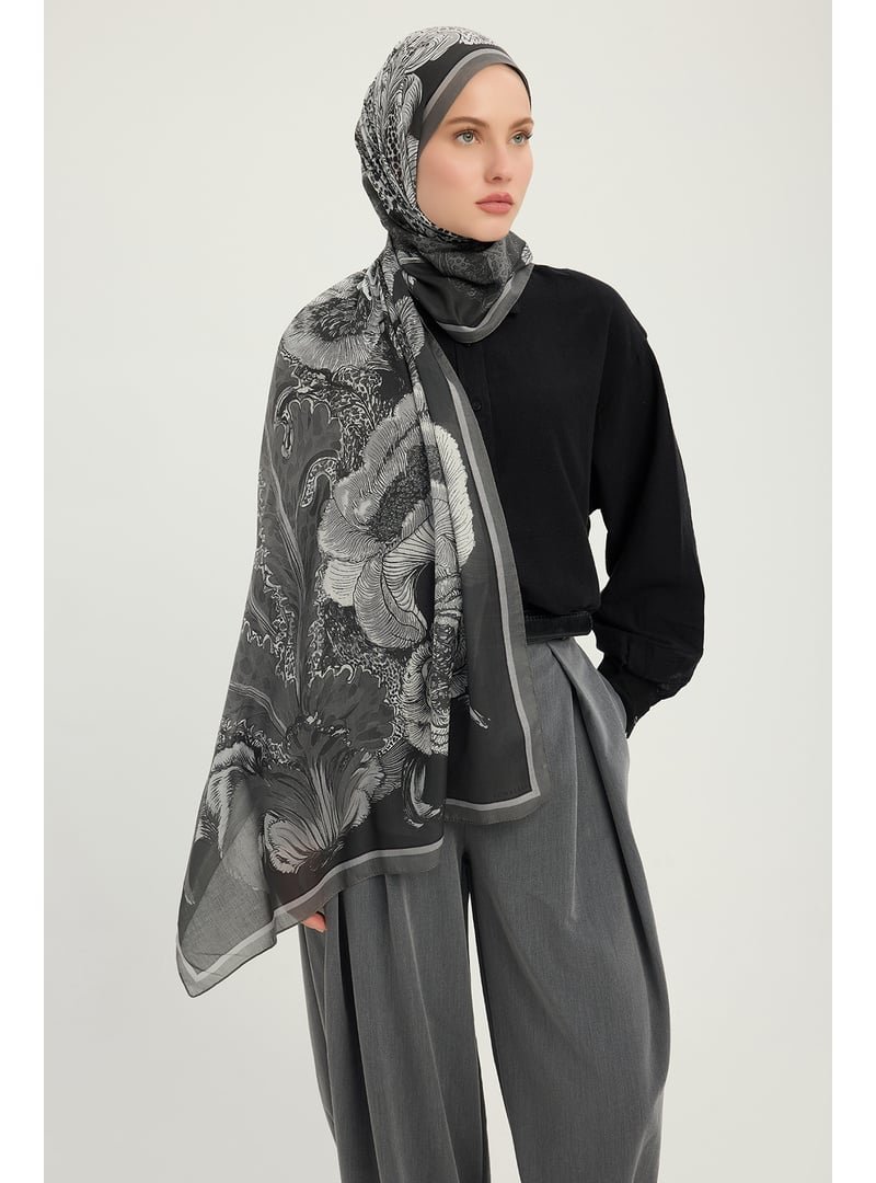 ŞALESS 70x190 Cm Mercan Bahçesi Siyah Efilia Desenli Şal ŞALESS 70x190 Cm Mercan Bahçesi Siyah Efilia Desenli Şal