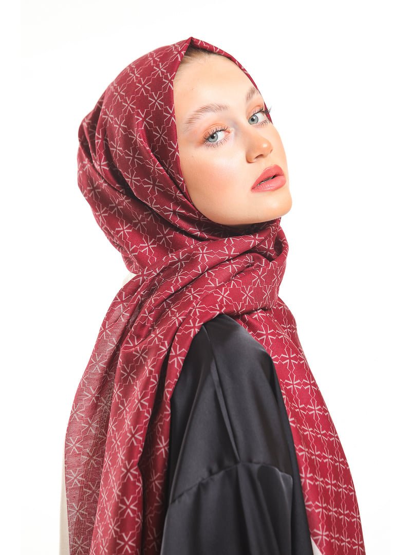 19v69 ITALIA Krem Geometrik Desen Pavia Seri Şal Askısı İle Birlikte 75x200 Cm Bordo 19v69 ITALIA Krem Geometrik Desen Pavia Seri Şal Askısı İle Birlikte 75x200 Cm Bordo