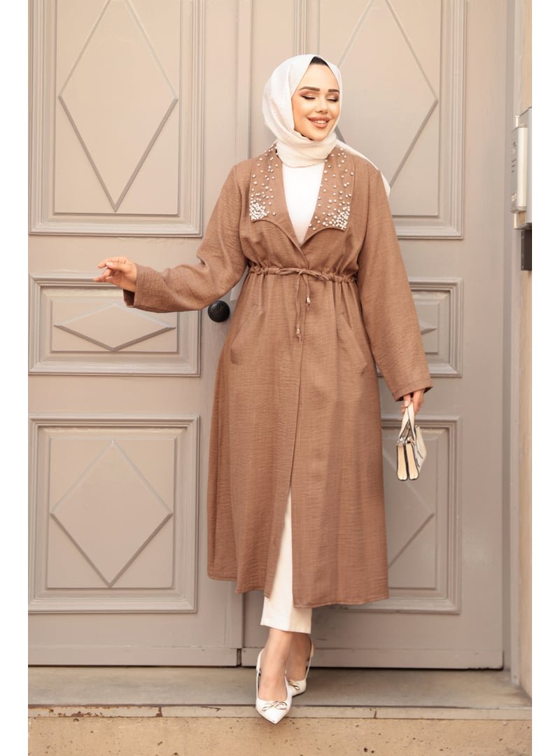 Neva Style İnci Detaylı Camel Kap 6714c