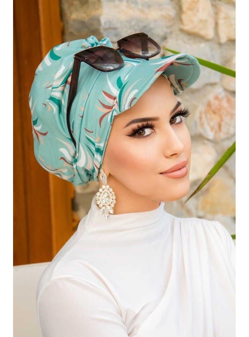 AİŞE TESETTÜR Mint Desenli Şapka Bone AİŞE TESETTÜR Mint Desenli Şapka Bone