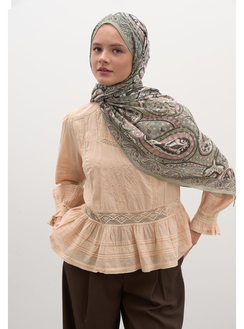 FRESHSCARFS Soft Yeşil Panthea Desen Şal FRESHSCARFS Soft Yeşil Panthea Desen Şal