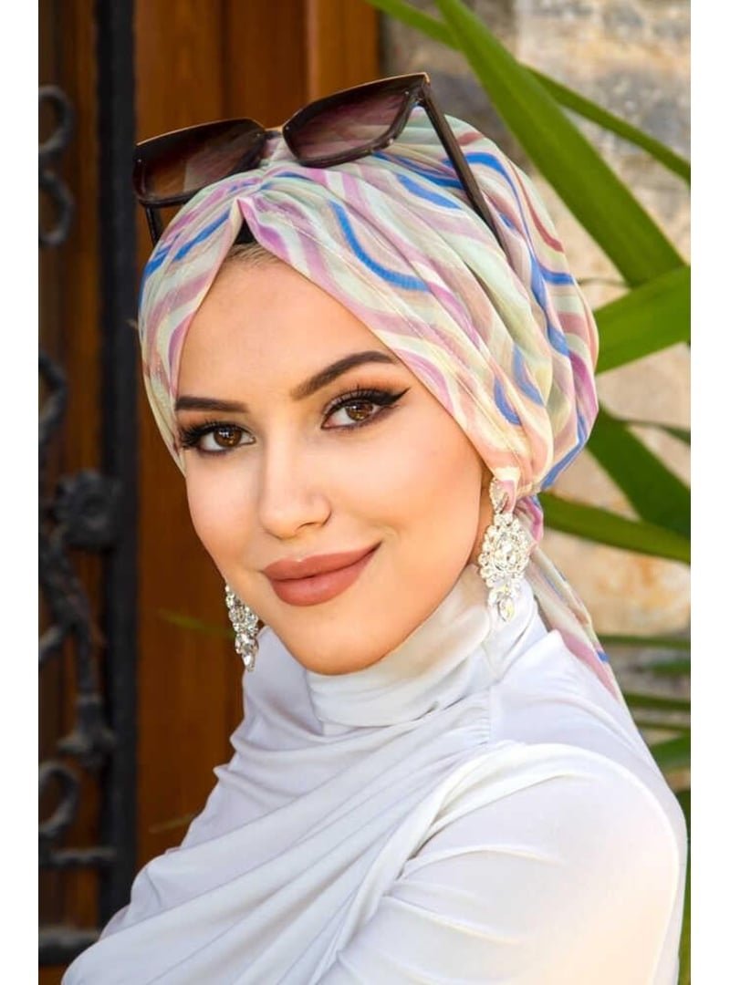 AİŞE TESETTÜR Soft Renkler Geometrik Desen Tül Tokalı Bone AİŞE TESETTÜR Soft Renkler Geometrik Desen Tül Tokalı Bone