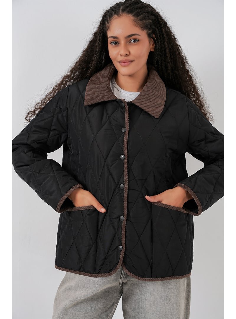 Bigdart Siyah Kapitone Oversize Mont Bigdart Siyah Kapitone Oversize Mont