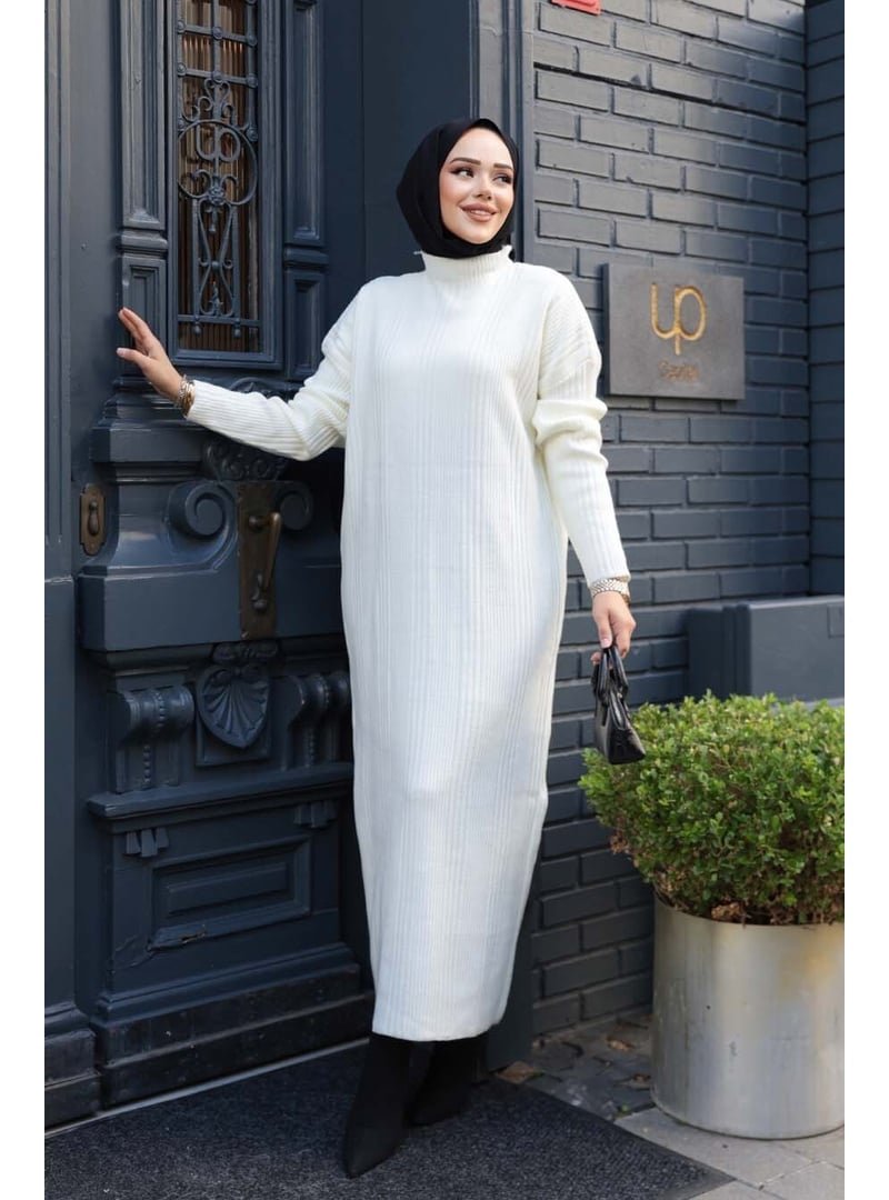 Neva Style Ekru Triko Elbise 27504e Neva Style Ekru Triko Elbise 27504e