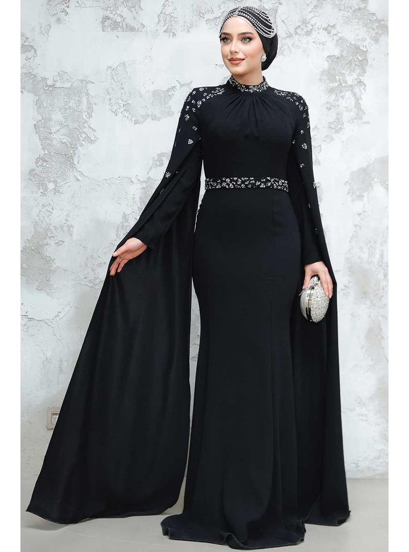 Neva Style Pelerinli Siyah 4863s