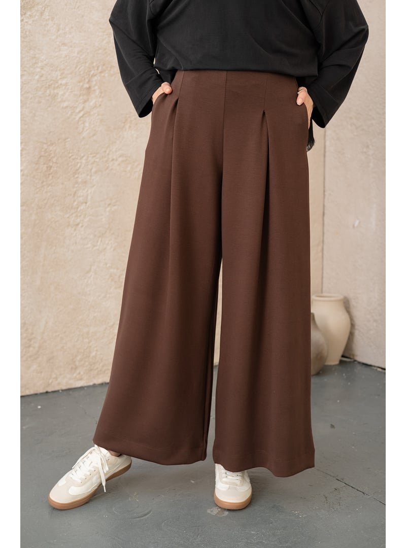 Locco Moda Kahverengi Pile Detay Pantolon Locco Moda Kahverengi Pile Detay Pantolon