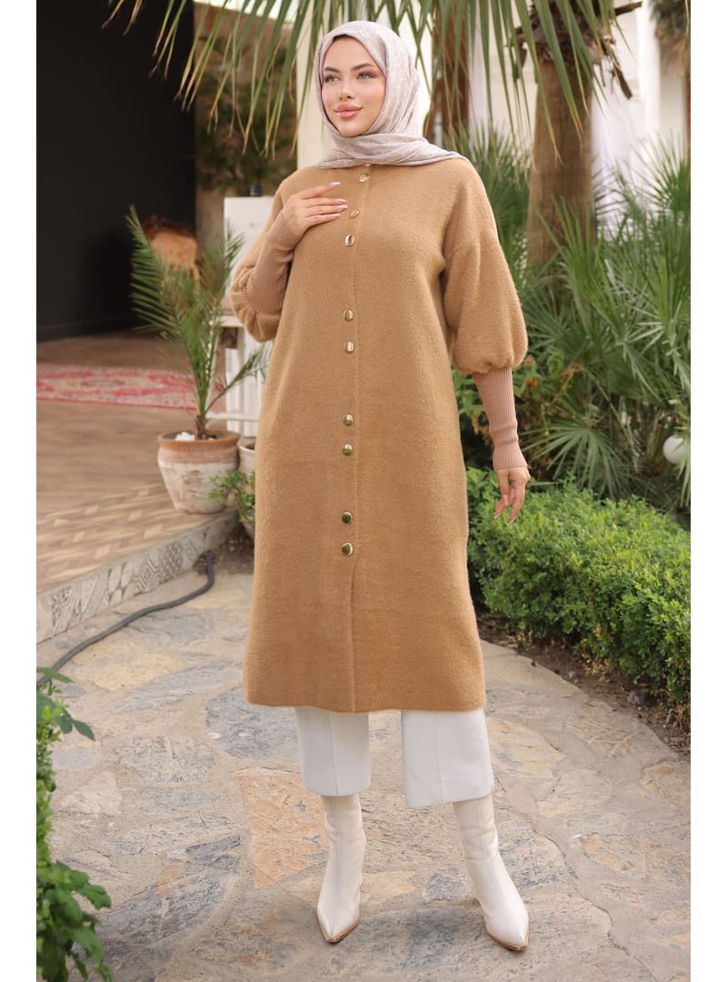 İmaj Butik Vizon Hakim Yaka Angora Yumoş Hırka