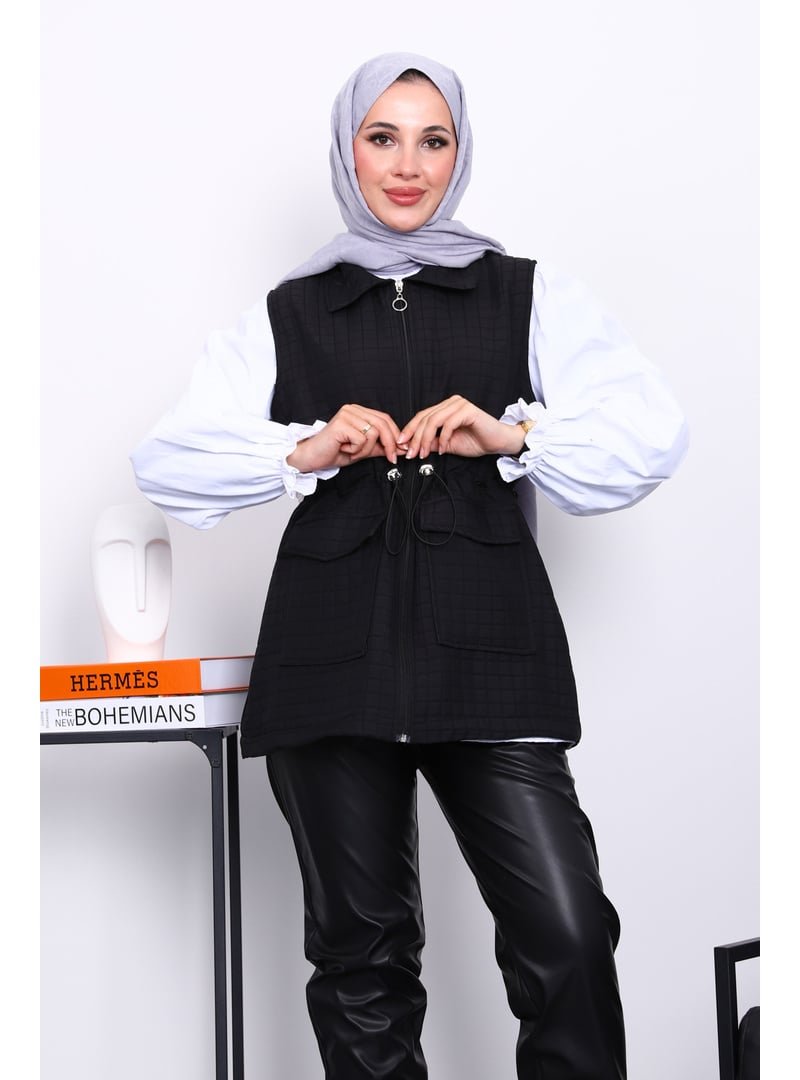 İmaj Butik Siyah Fermuarlı Kapitone Yelek İmaj Butik Siyah Fermuarlı Kapitone Yelek