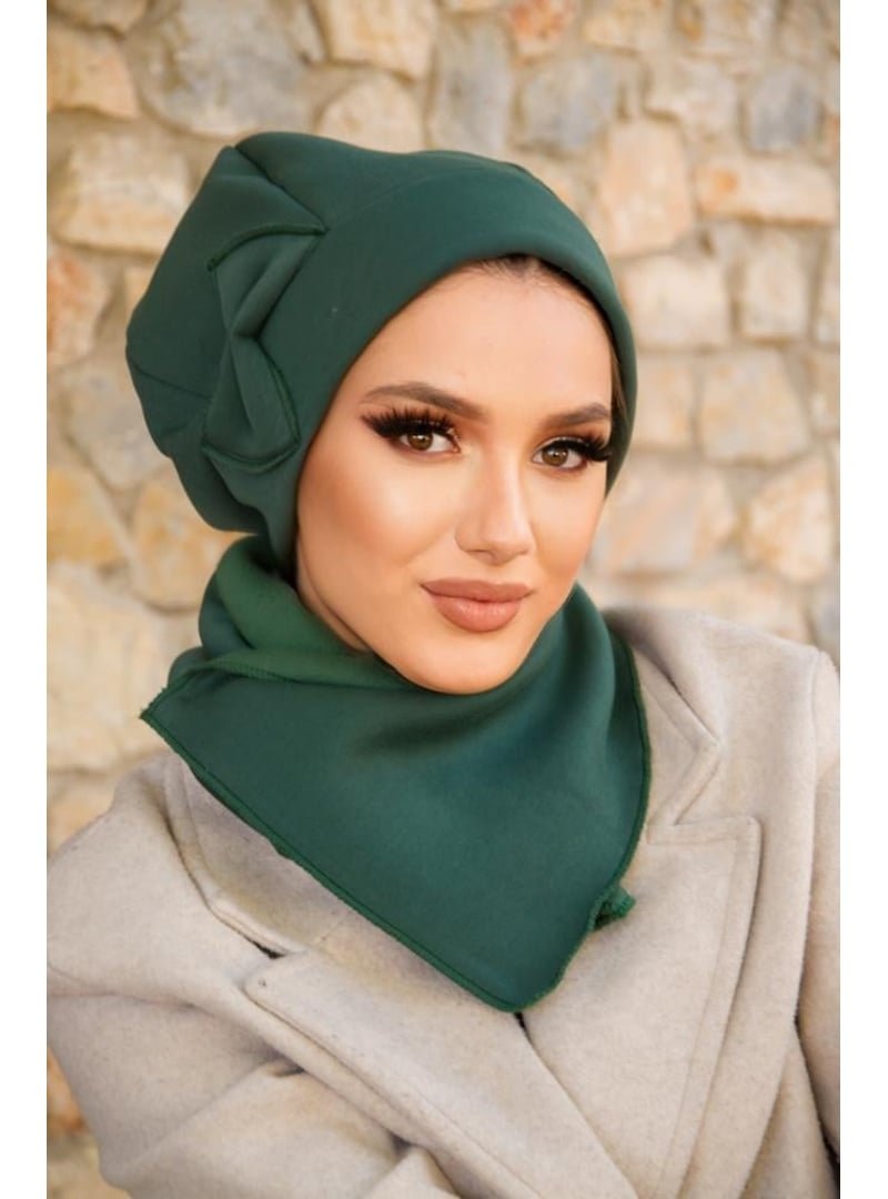 AİŞE TESETTÜR Zümrüt Fiyonklu Bere Ve Etol Takım