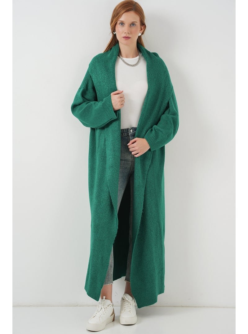 Bigdart Zümrüt Yeşili Uzun Oversize Triko Hırka Bigdart Zümrüt Yeşili Uzun Oversize Triko Hırka