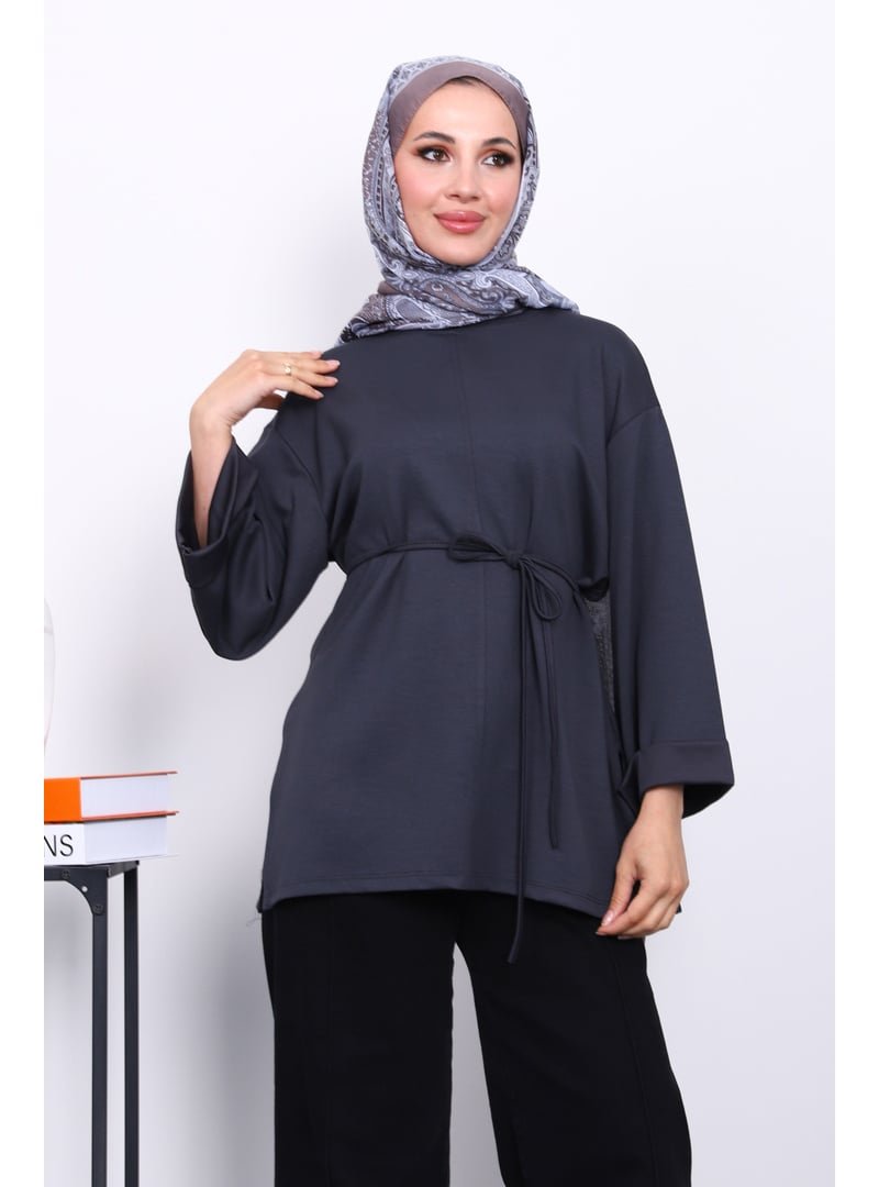 İmaj Butik Antrasit Yanları Yırtmaçlı Bel İpli Tunik İmaj Butik Antrasit Yanları Yırtmaçlı Bel İpli Tunik