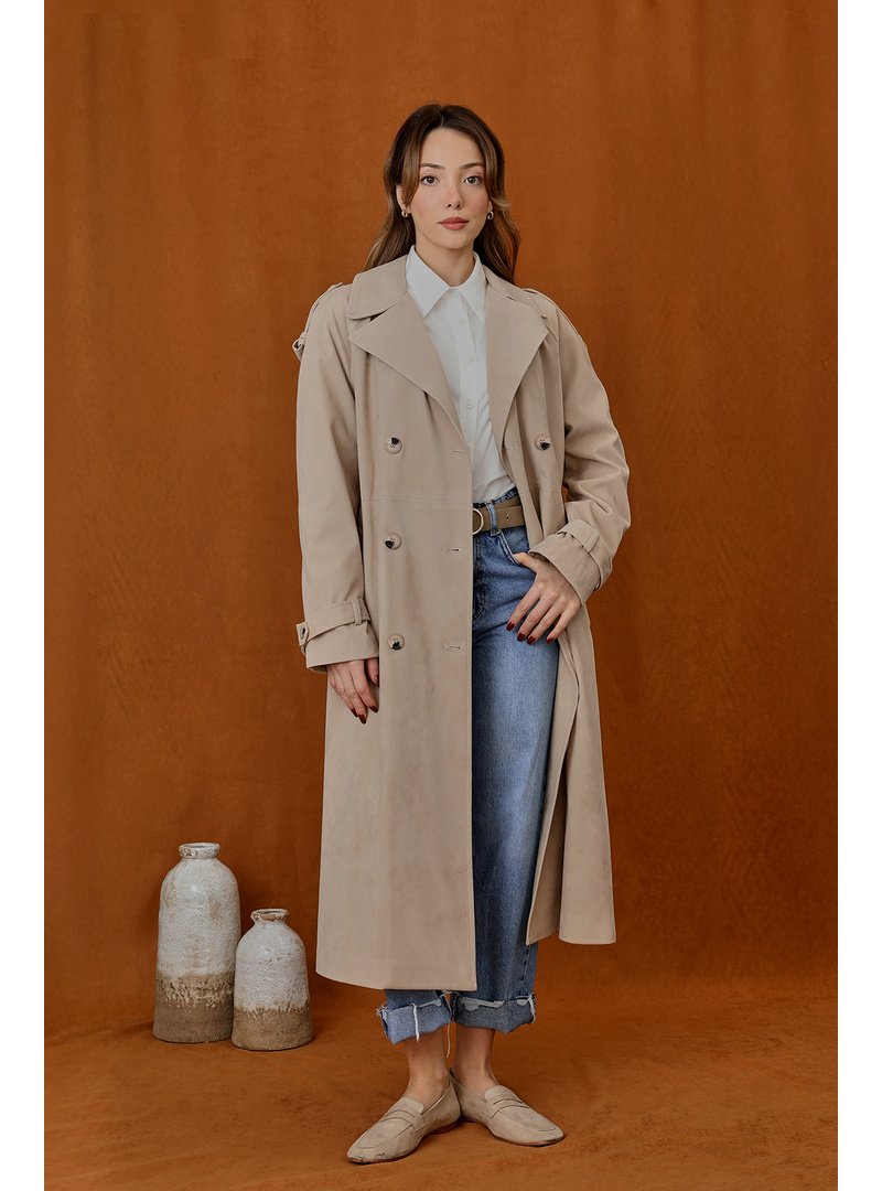 Podyumplus 32407trc Süet Trench Podyumplus 32407trc Süet Trench