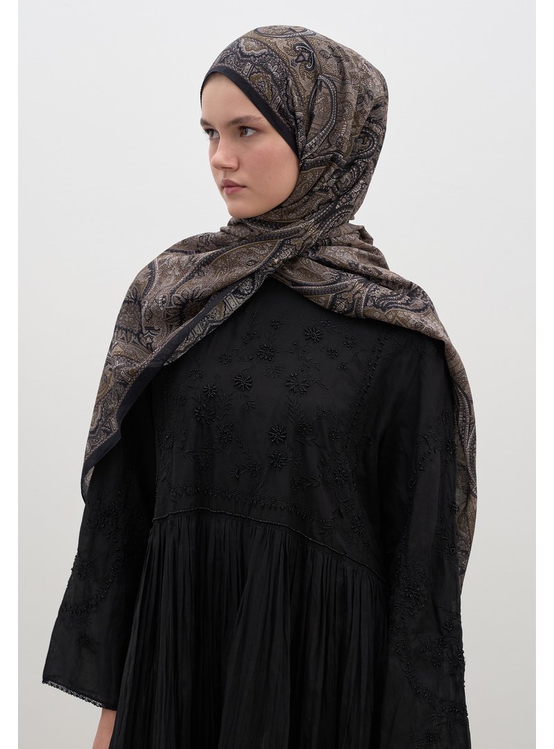 FRESHSCARFS Siyah Slyvıe Desen Şal FRESHSCARFS Siyah Slyvıe Desen Şal
