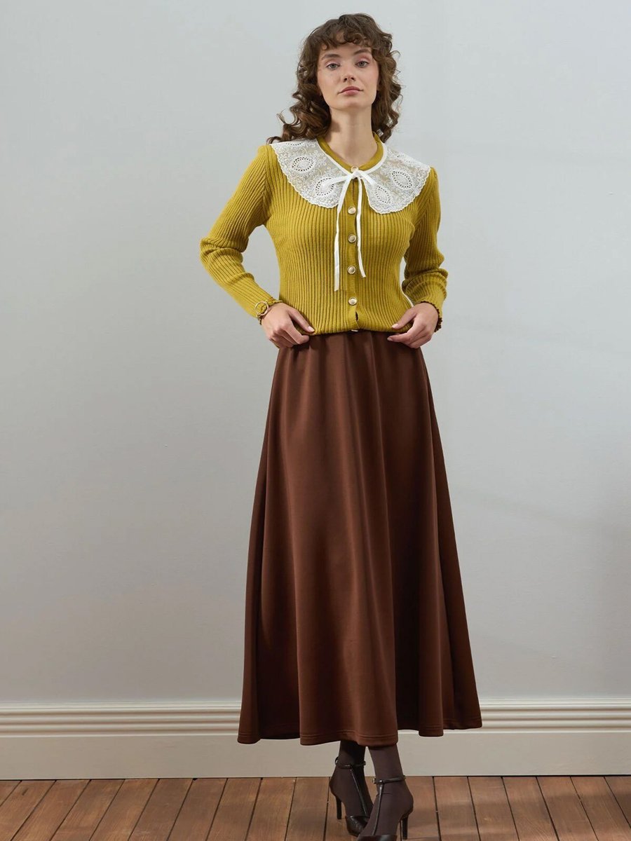 Ceylan Otantik Acı Kahve Scuba Etek