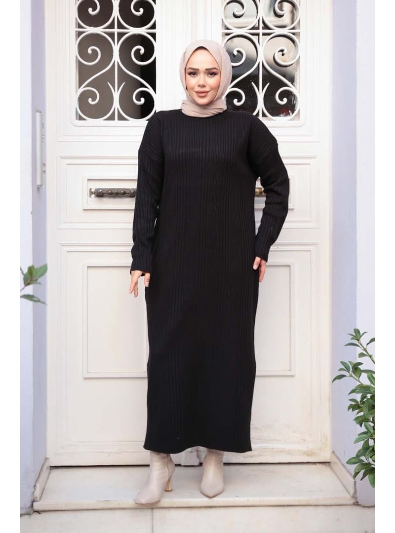 Neva Style Siyah Triko Elbise 27504s Neva Style Siyah Triko Elbise 27504s