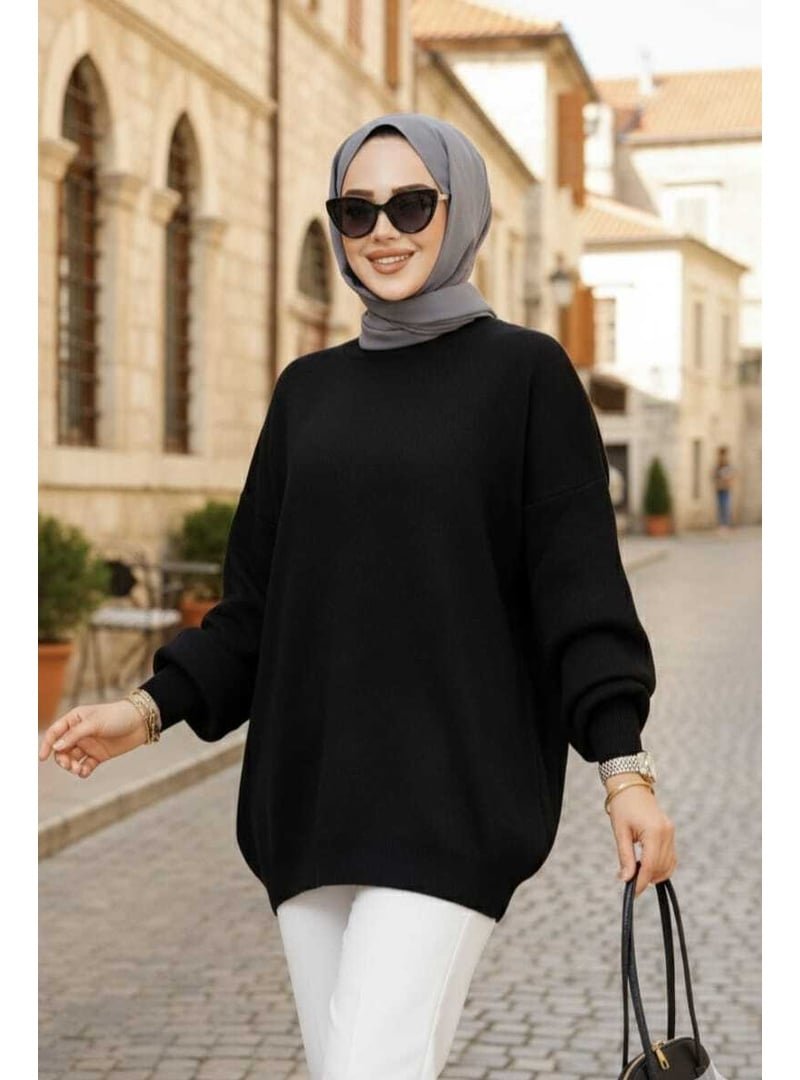 Neva Style Siyah Triko Kazak Tunik 17201s