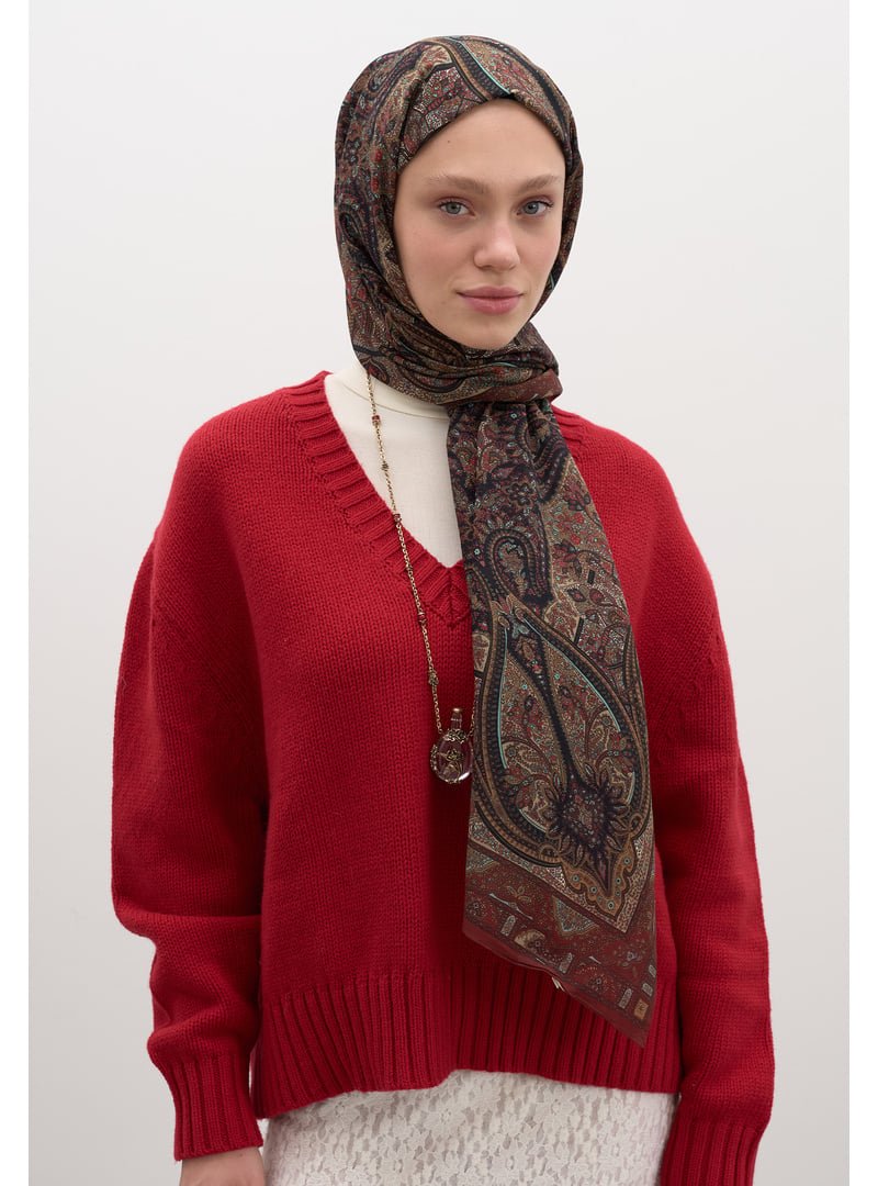 FRESHSCARFS Kiremit Slyvıe Desen Şal FRESHSCARFS Kiremit Slyvıe Desen Şal