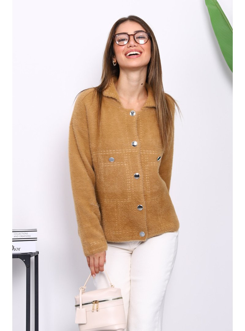 İmaj Butik Vizon Angora Yumoş Triko Hırka