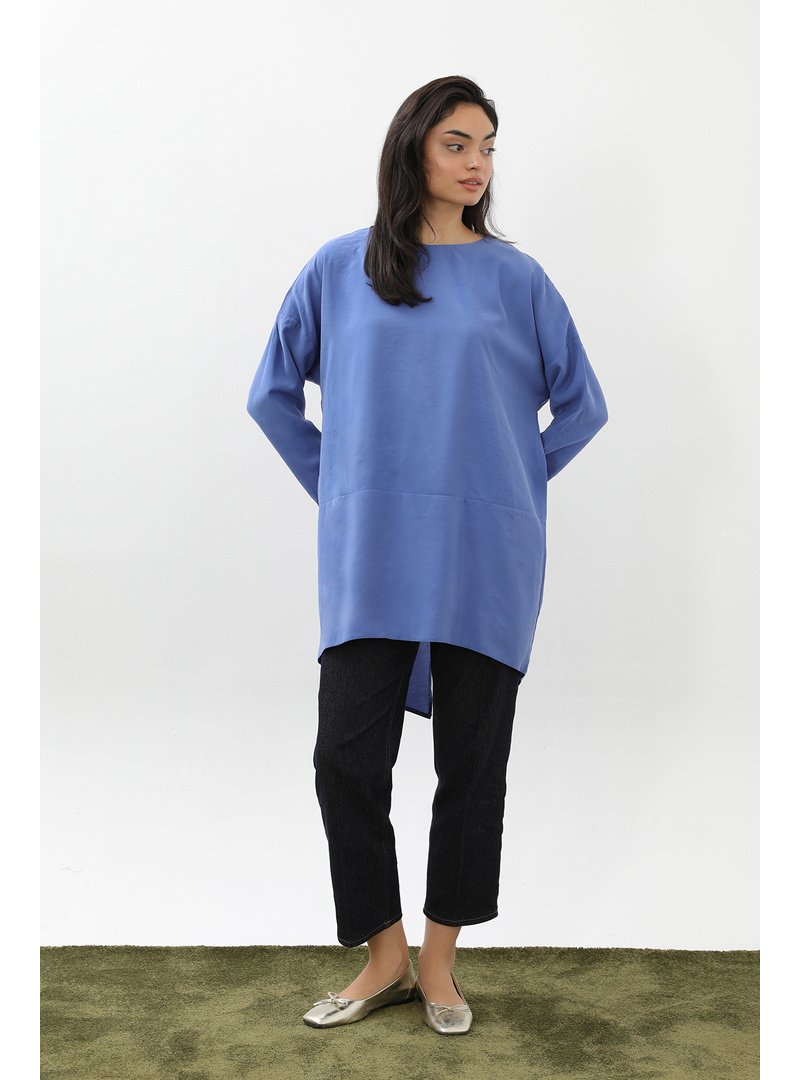 Podyumplus 10675tun Arkası Çapraz Yırtmaçlı Tunik