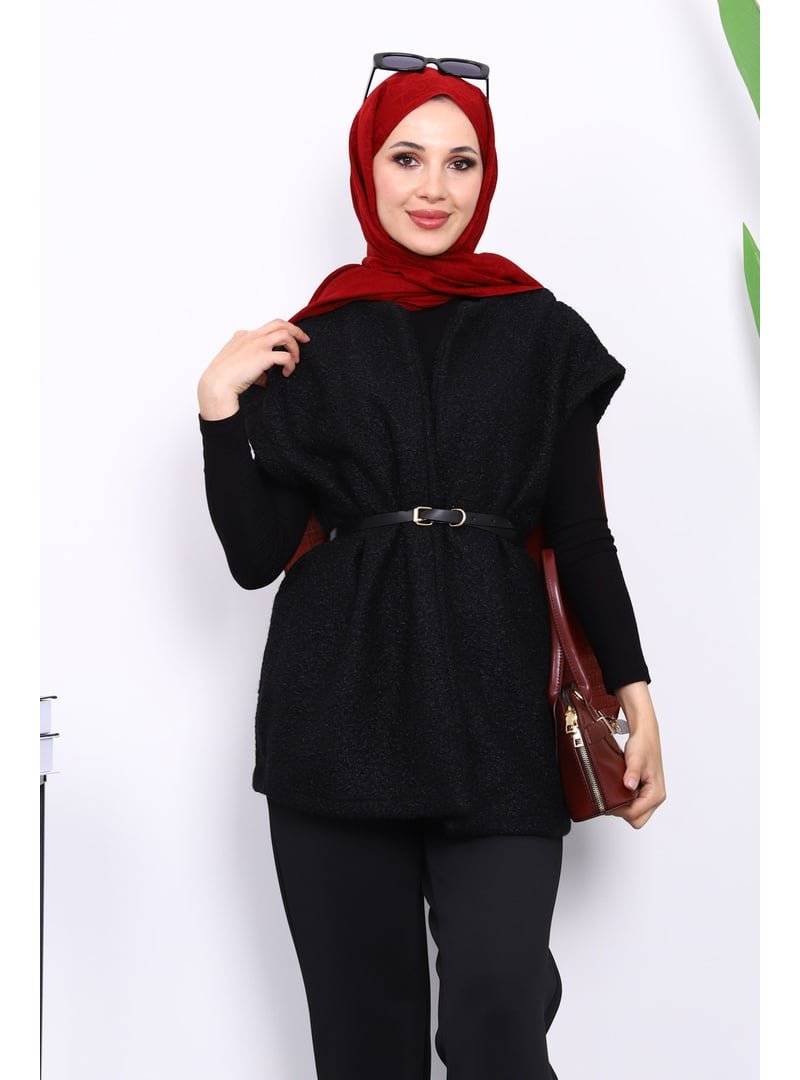İmaj Butik Siyah Bel Kemerli Orkide Yelek İmaj Butik Siyah Bel Kemerli Orkide Yelek