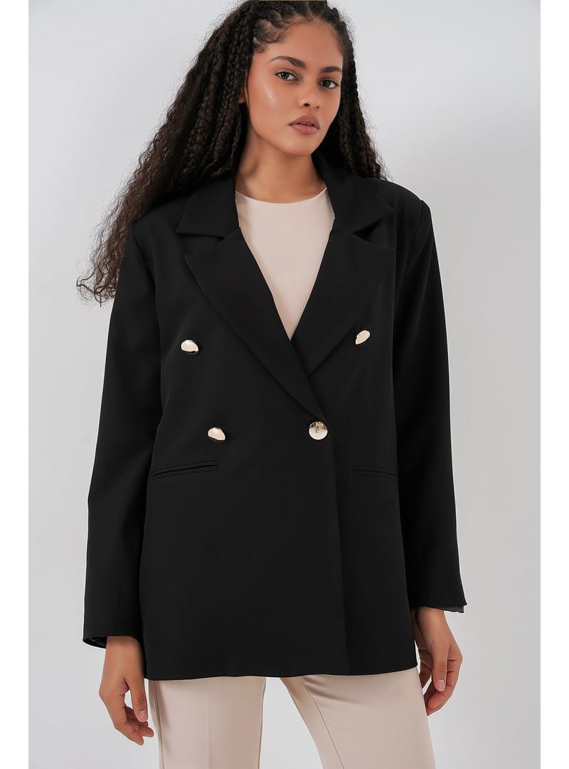 Bigdart Siyah Kruvaze Yaka Blazer Ceket Bigdart Siyah Kruvaze Yaka Blazer Ceket