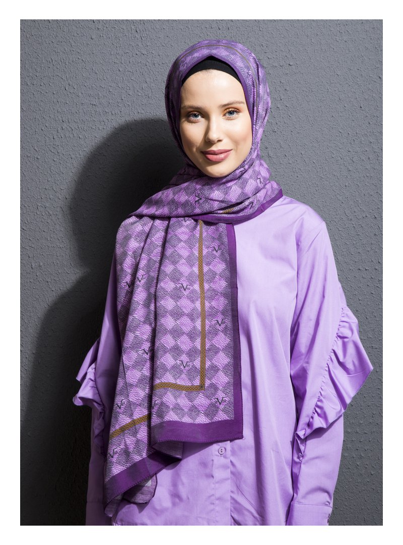 19v69 ITALIA Geometrik Desen Modal Seri Şal Askısı İle Birlikte 75x190 Cm Lila Mor 19v69 ITALIA Geometrik Desen Modal Seri Şal Askısı İle Birlikte 75x190 Cm Lila Mor