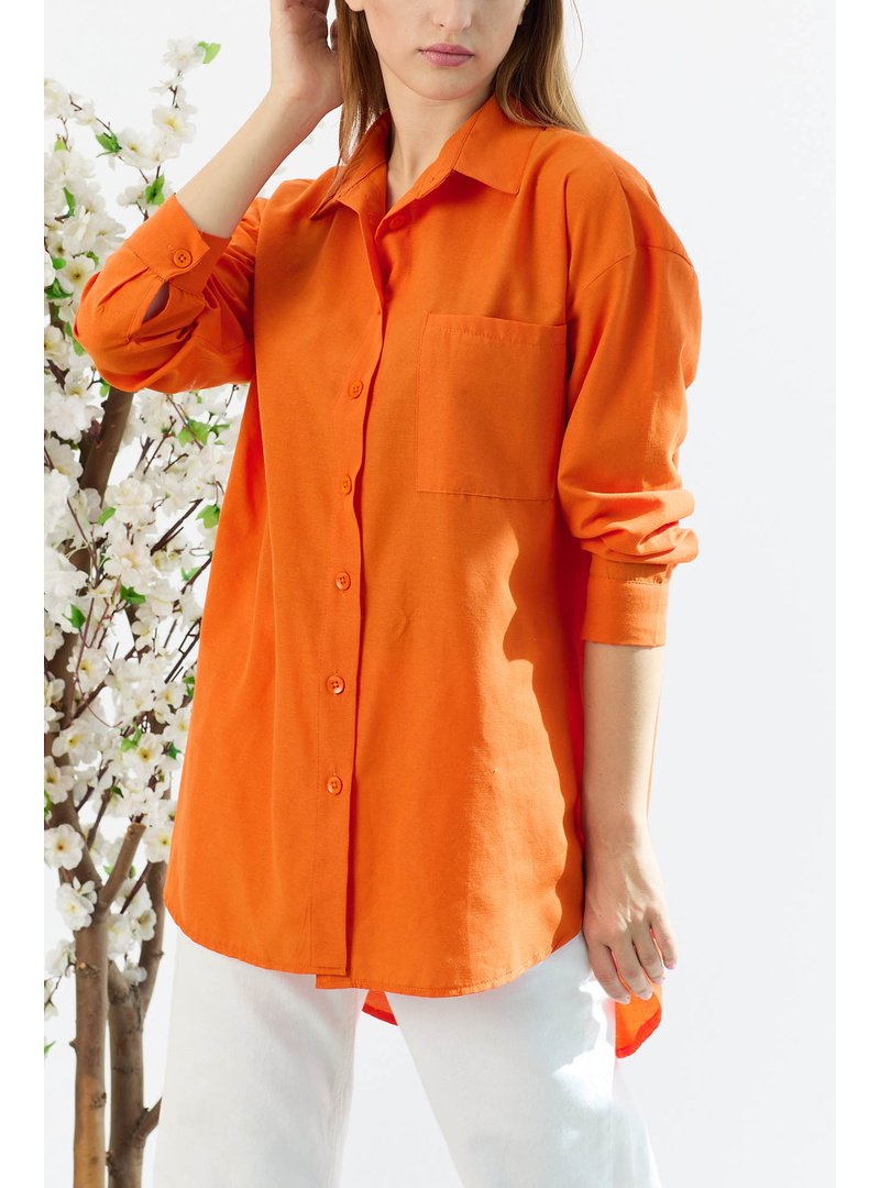 Tofisa Oranj Tek Cepli Gömlek