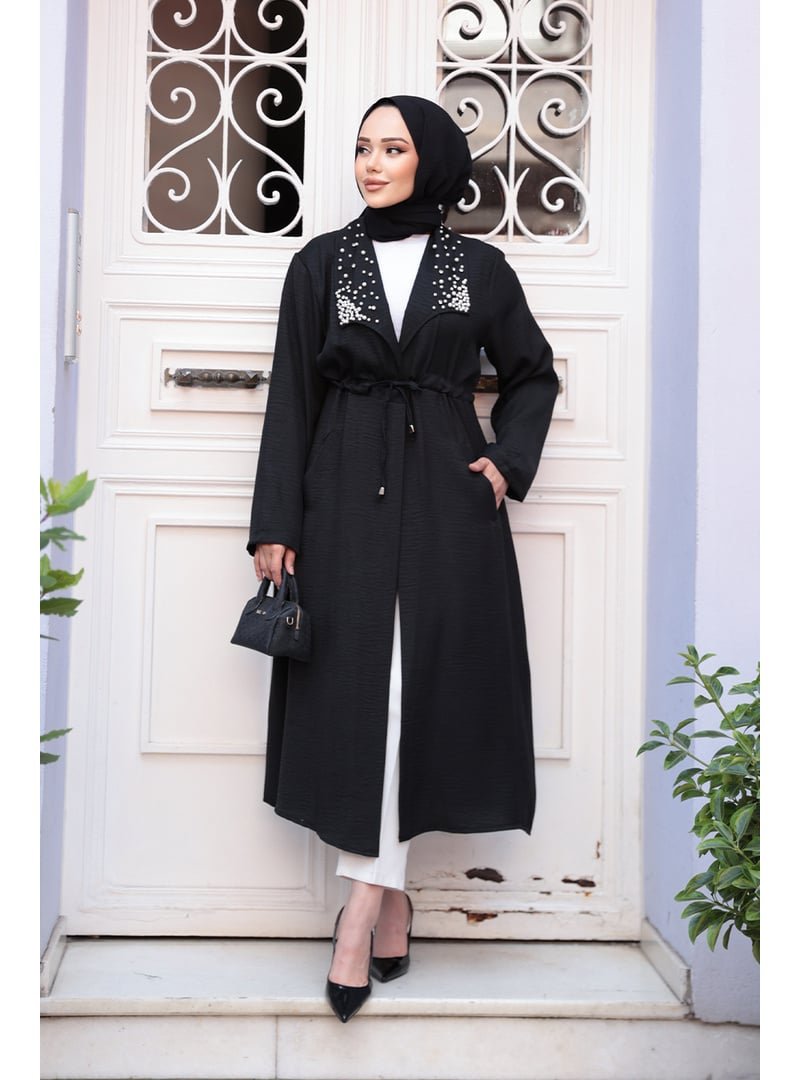 Neva Style İnci Detaylı Siyah Kap 6714s Neva Style İnci Detaylı Siyah Kap 6714s