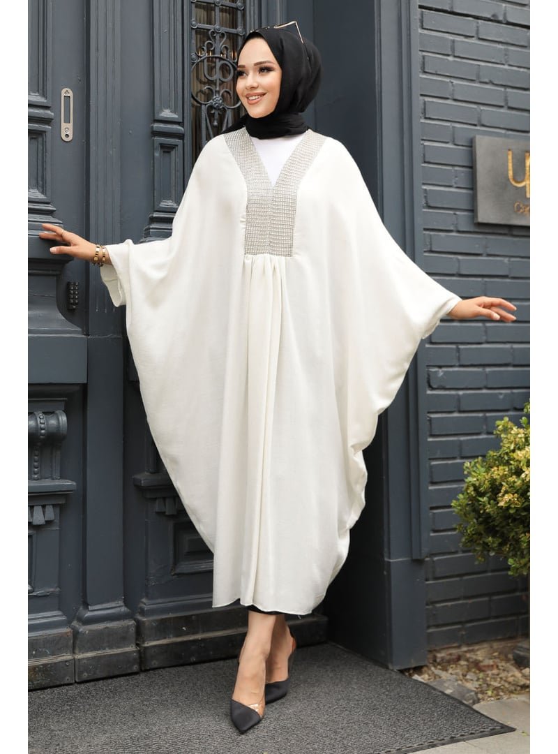 Neva Style Yarasa Kol Ekru Tunik 8654e