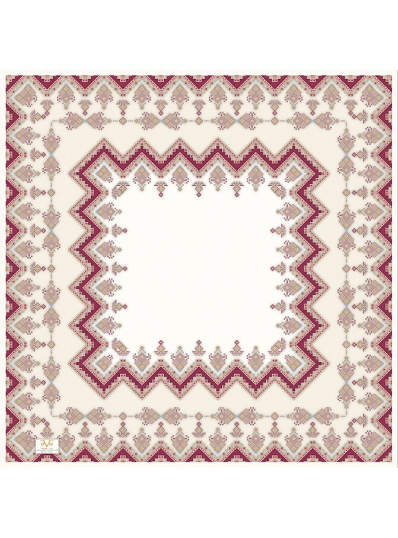 19v69 ITALIA Vişne Desenli Italian Cashmere Seri Eşarp Askısı İle Birlikte