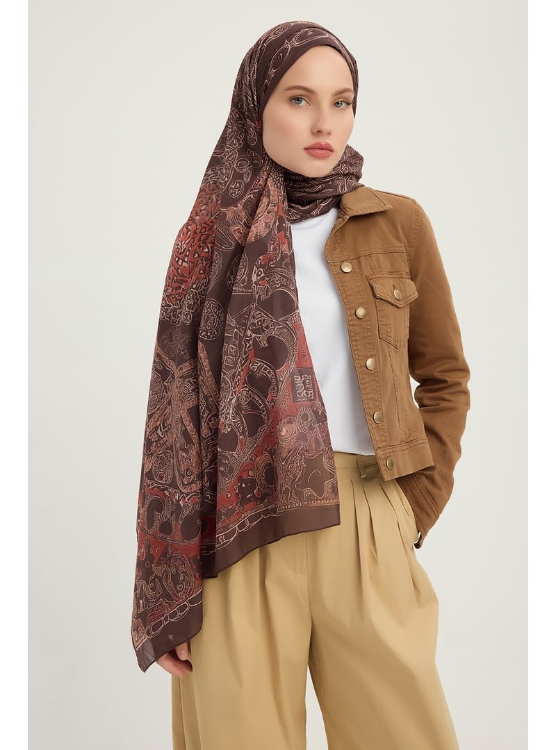 ŞALESS 70x190 Cm Sonsuz Aşk Kahverengi Efilia Desenli Şal ŞALESS 70x190 Cm Sonsuz Aşk Kahverengi Efilia Desenli Şal