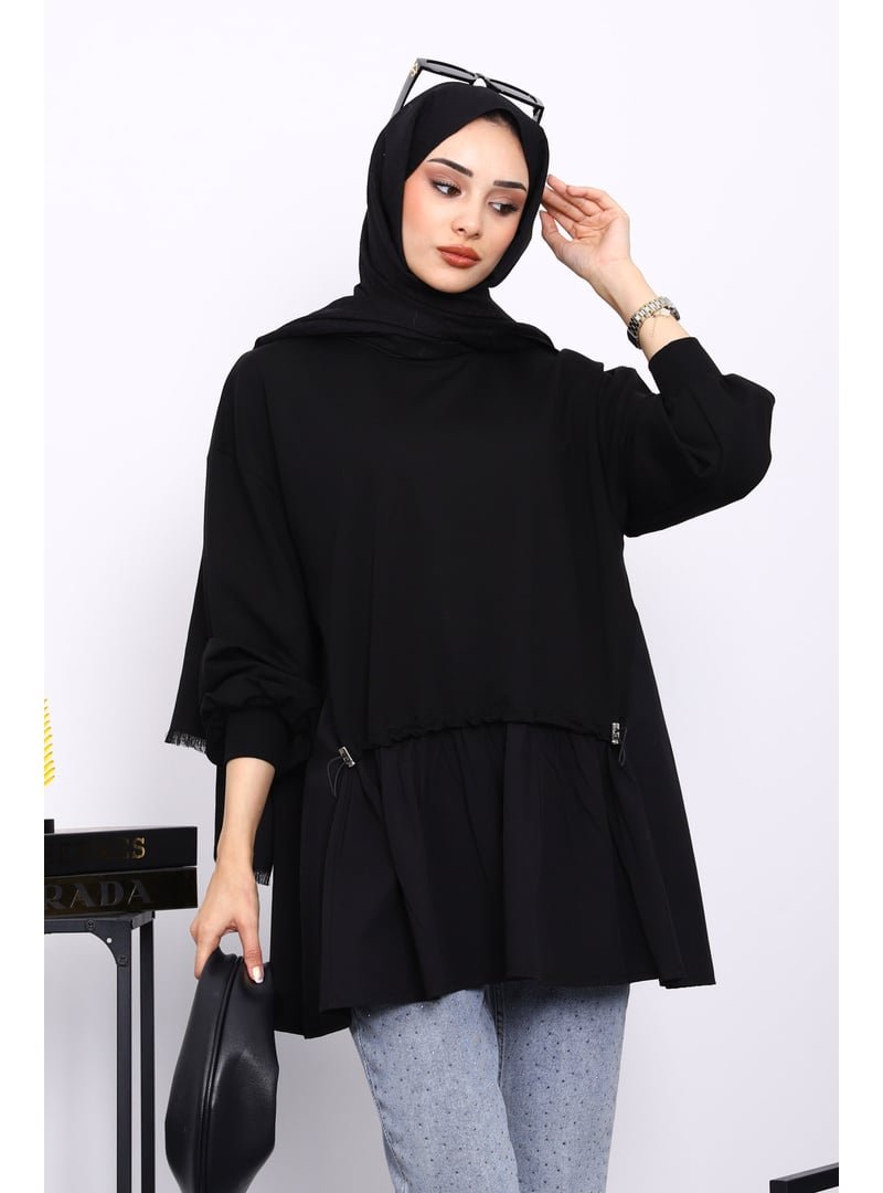 İmaj Butik Siyah Büzgü Detaylı Garnili Tunik İmaj Butik Siyah Büzgü Detaylı Garnili Tunik