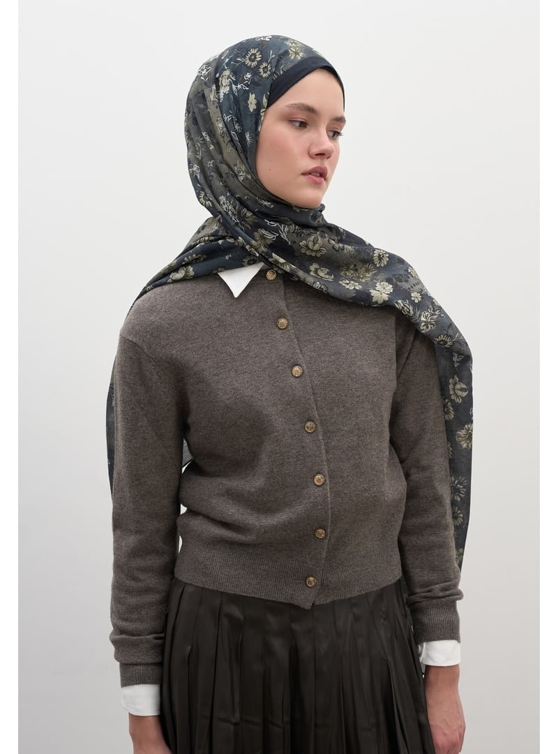 FRESHSCARFS Lacivert Seraphına Desen Şal FRESHSCARFS Lacivert Seraphına Desen Şal