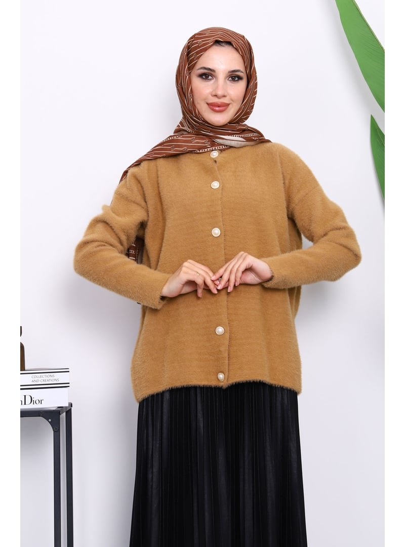 İmaj Butik Vizon Bisiklet Yaka Angora Yumoş Hırka