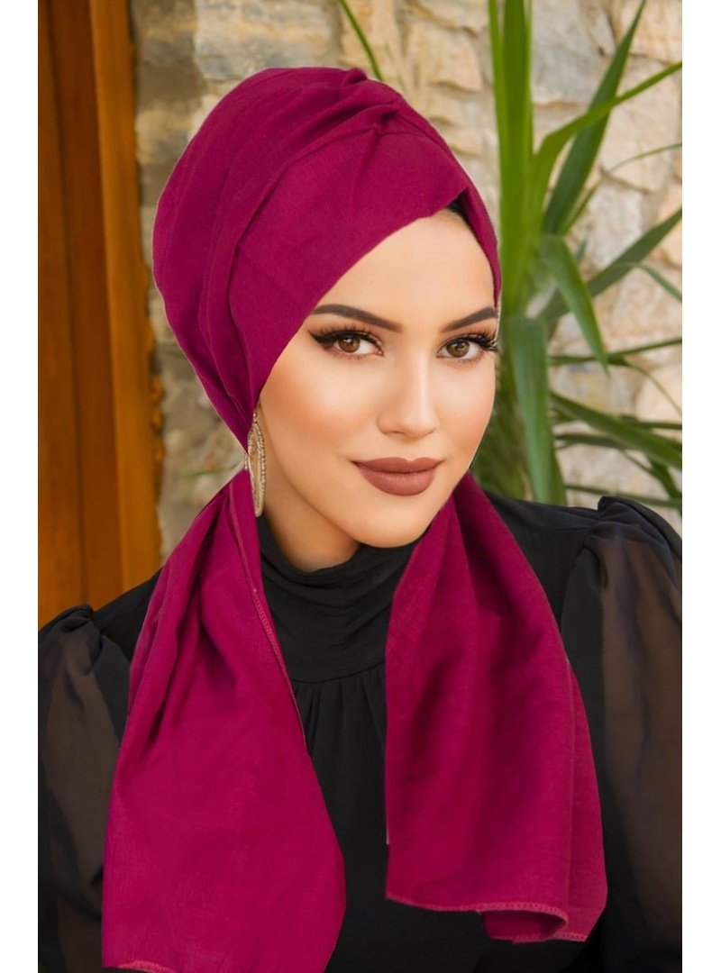 AİŞE TESETTÜR Şarabi Kelebek Bone Şal AİŞE TESETTÜR Şarabi Kelebek Bone Şal