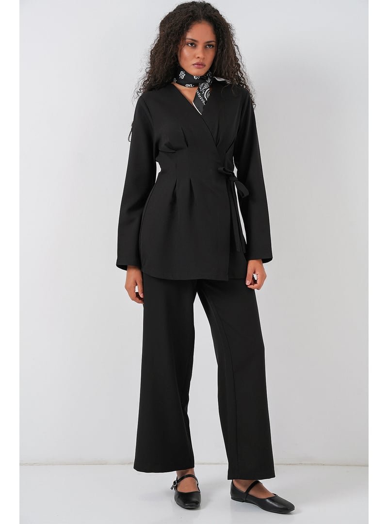 Bigdart Siyah Kimono Pantolon Kumaş Takım Bigdart Siyah Kimono Pantolon Kumaş Takım