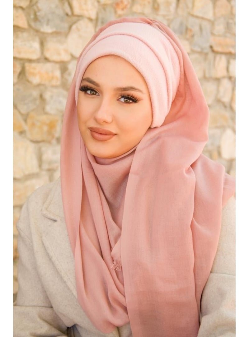 AİŞE TESETTÜR Pudra Bandana Bone Şal