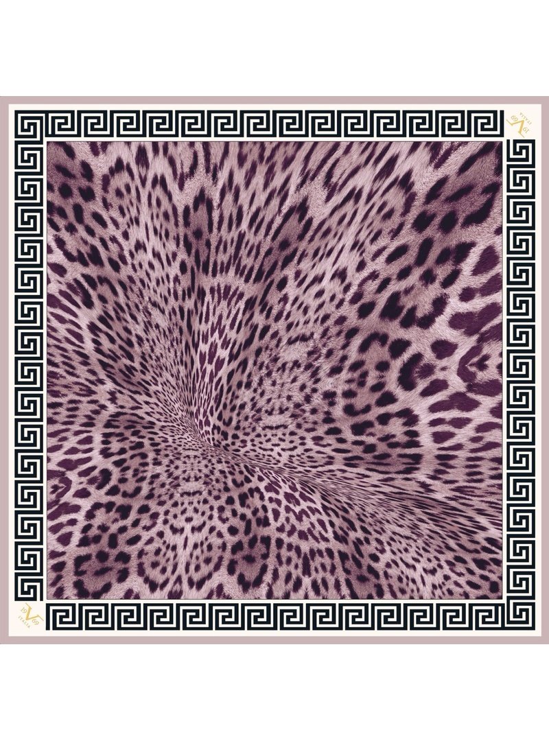 19v69 ITALIA Pembe Desenli Elegante Seri Viscon Eşarp Askısı İle Birlikte 100x100 Cm