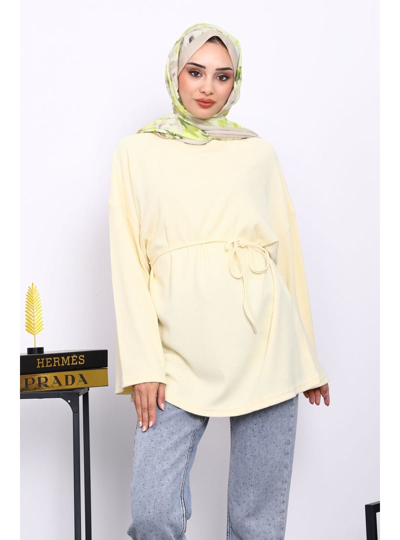İmaj Butik Sarı Bisiklet Yaka Bel Kuşaklı Tunik İmaj Butik Sarı Bisiklet Yaka Bel Kuşaklı Tunik