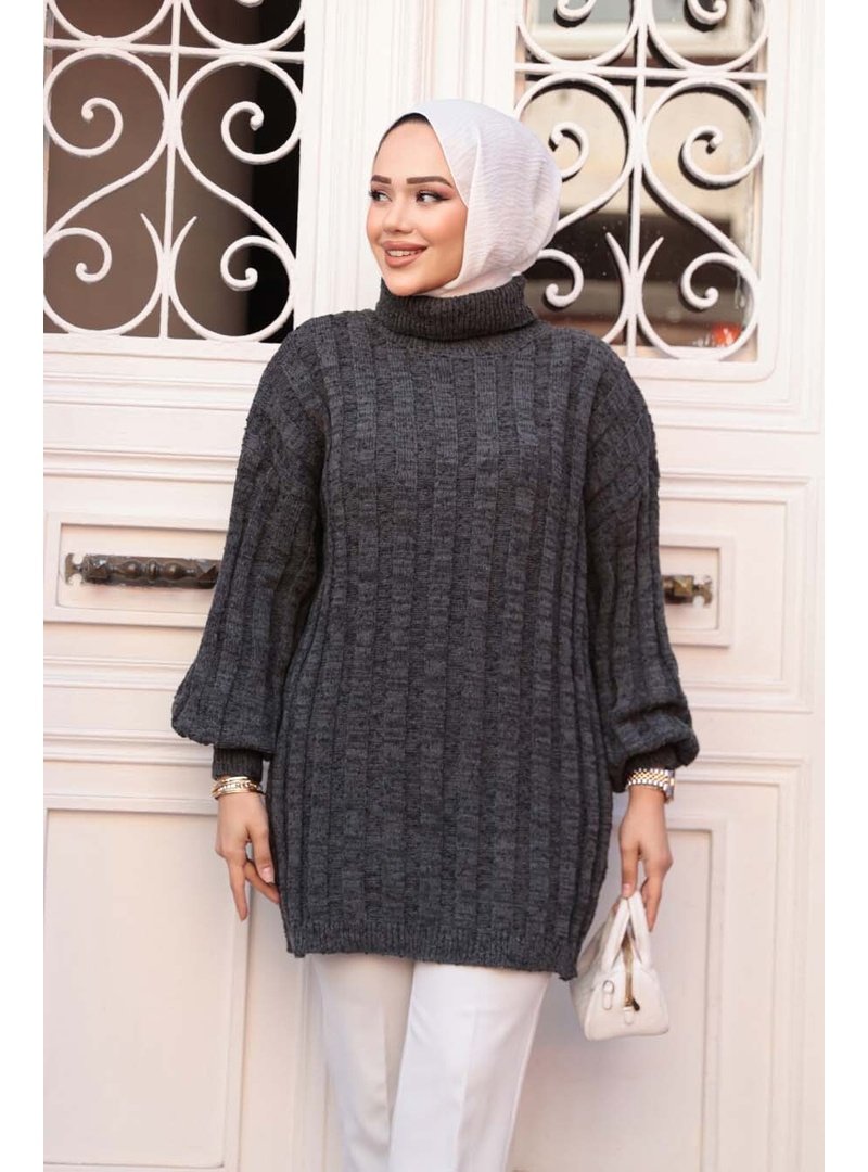 Neva Style Antrasit Triko Kazak Tunik 27502ant