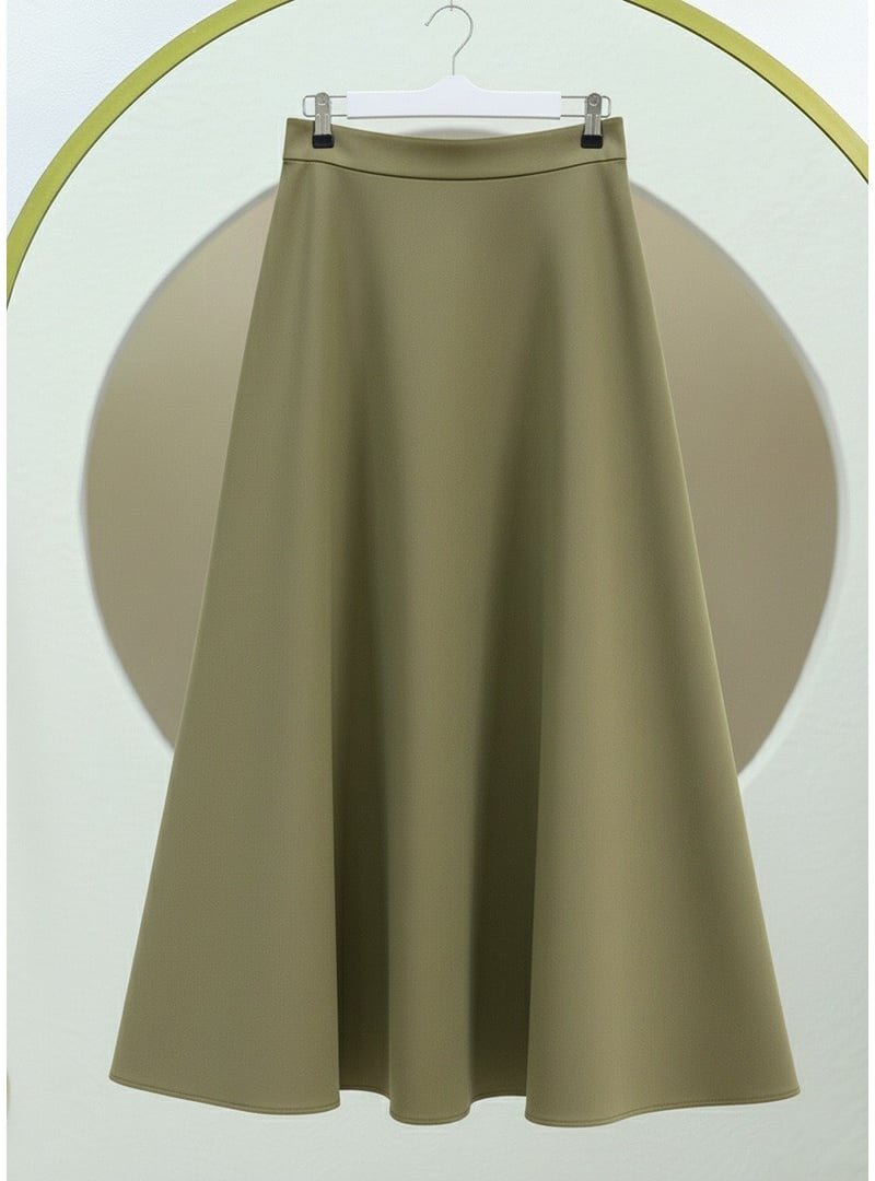 Podyumplus Haki Bol Kiloş Sukuba Puf Etek